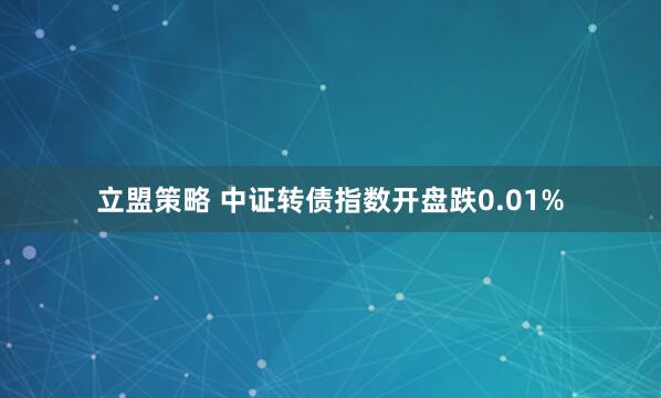 立盟策略 中证转债指数开盘跌0.01%